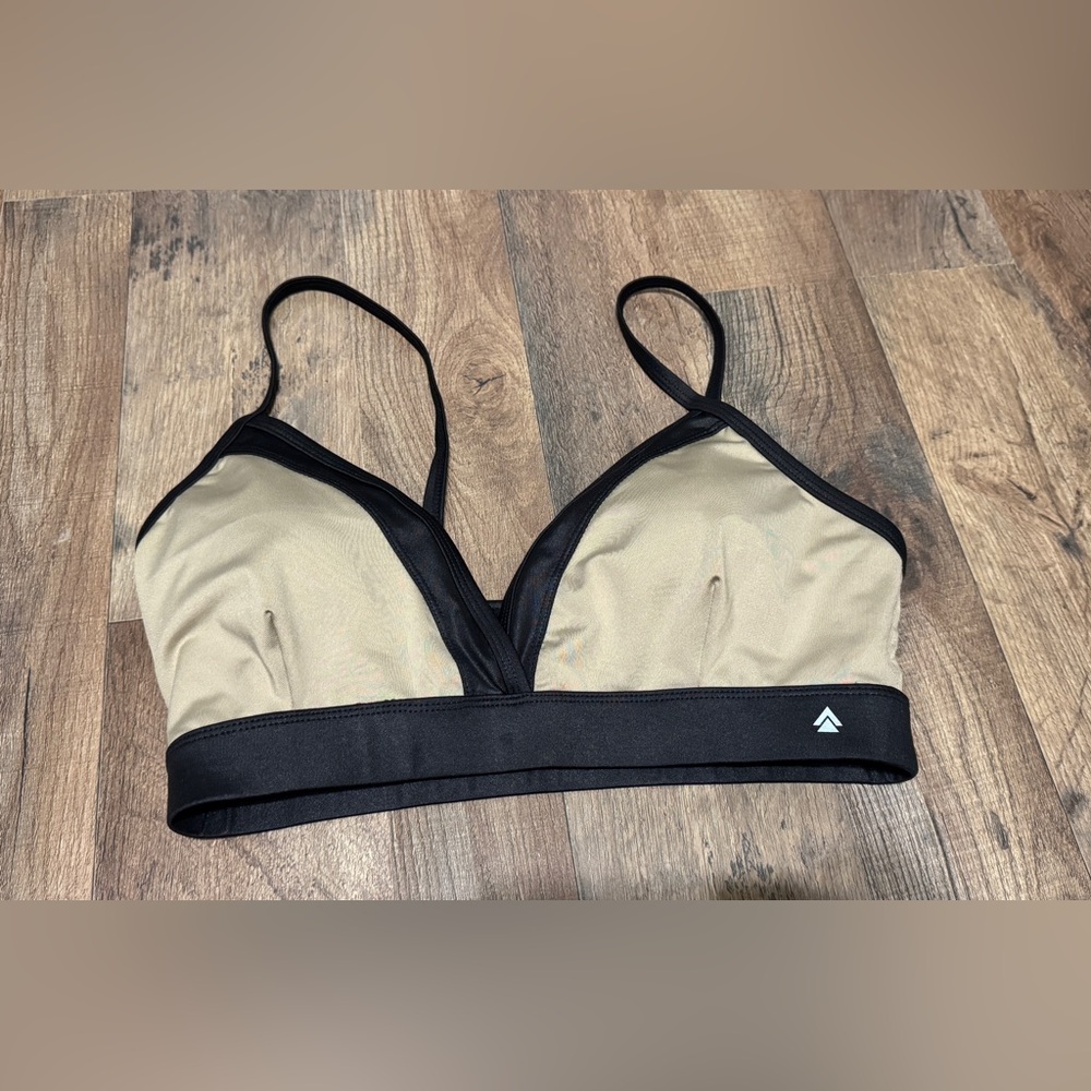Cali Sport Black and Tan Women's Bra